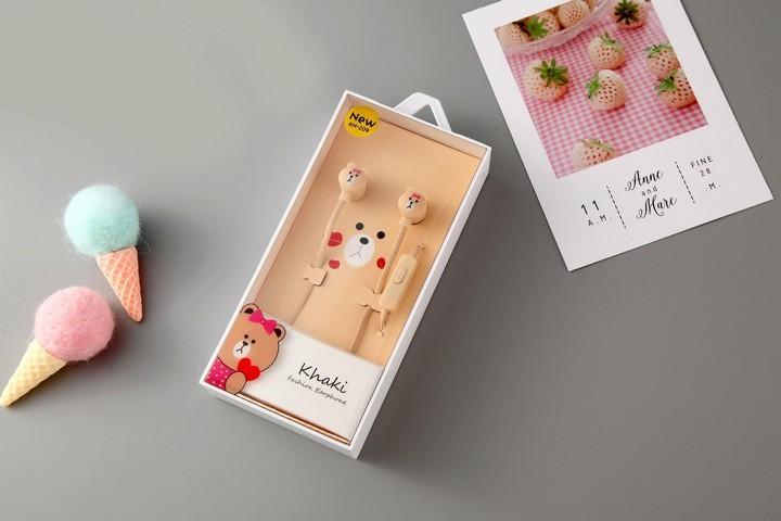 Tai nghe gấu brown thỏ cony quà tặng kềm hộp thời trang dễ thương xinh xắn