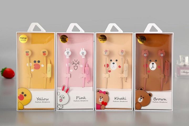 Tai nghe gấu brown thỏ cony quà tặng kềm hộp thời trang dễ thương xinh xắn