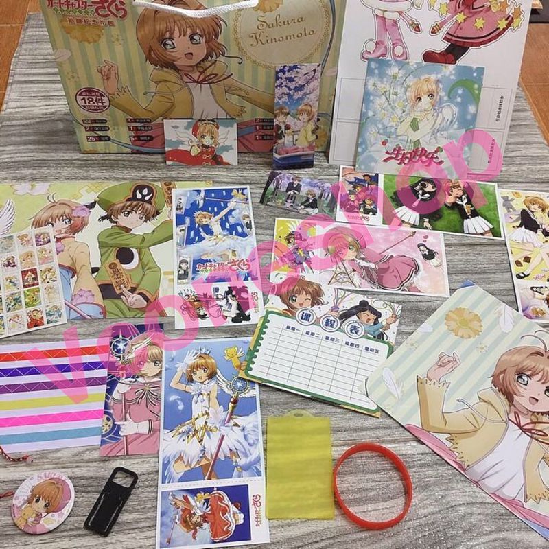 Túi quà Sakura thủ lĩnh thẻ bài có poster postcard bookmark banner huy hiệu thiếp ảnh dán album ảnh