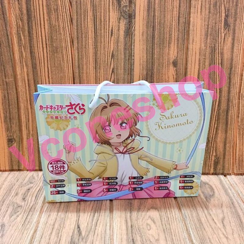 Túi quà Sakura thủ lĩnh thẻ bài có poster postcard bookmark banner huy hiệu thiếp ảnh dán album ảnh