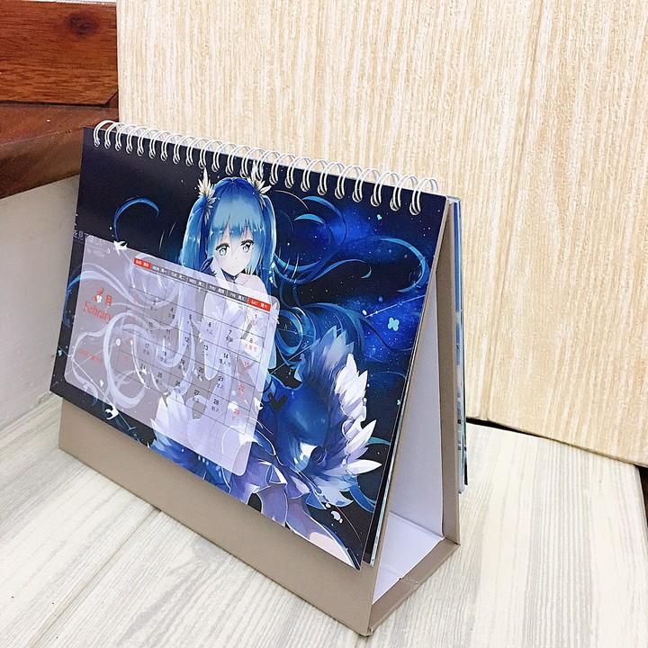 (Lịch 2020 - mẫu 2) Lịch Miku Hatsune in ảnh đẹp anime chibi idols lịch để bàn