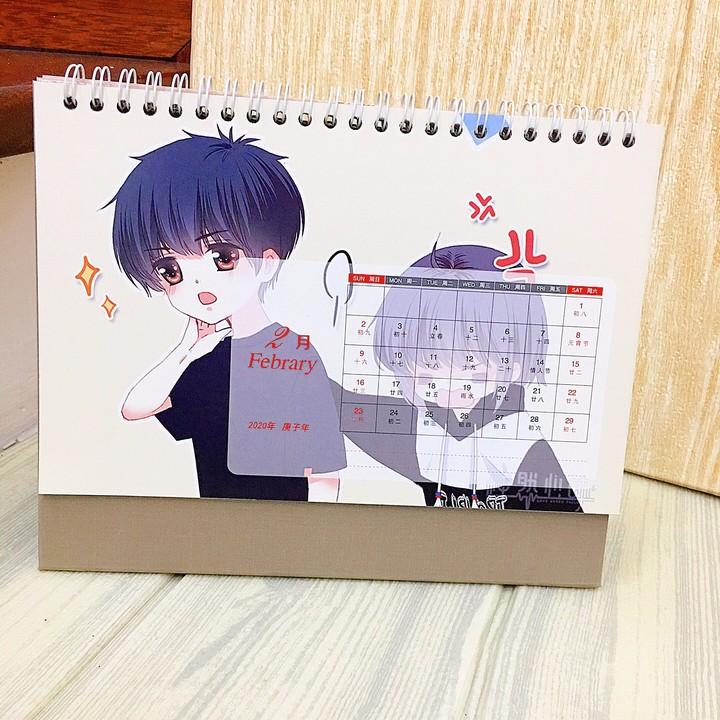 (Lịch 2020) Lịch Con Tim Rung Động in ảnh đẹp anime chibi idols lịch để bàn