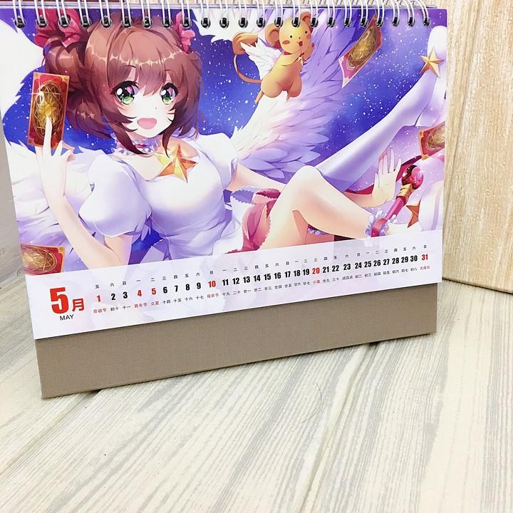 (Lịch 2020) Lịch Sakura in ảnh đẹp anime chibi idols lịch để bàn