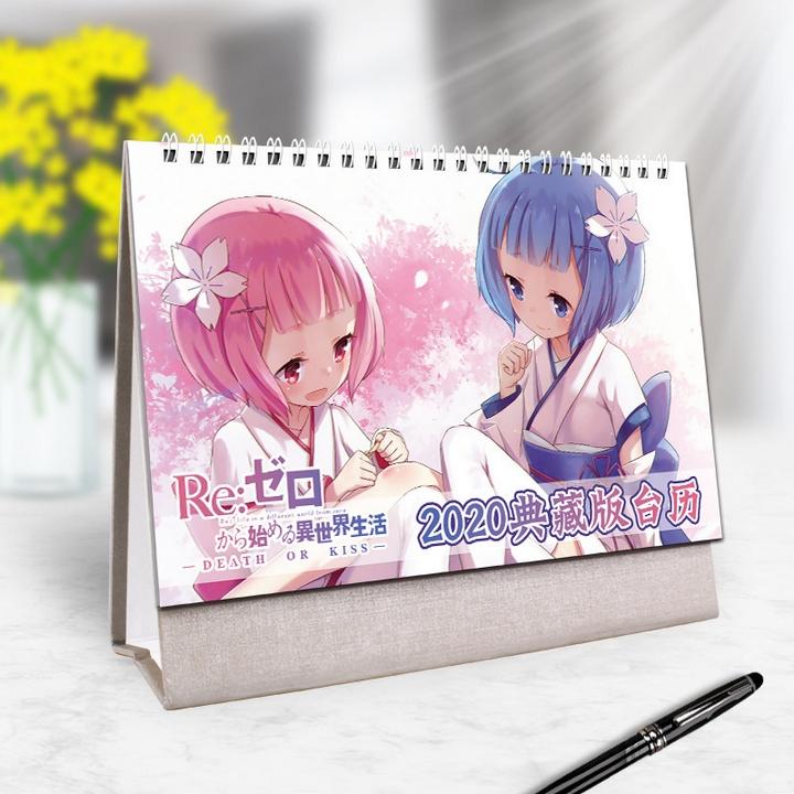 Lịch 2020- Lịch Re:Zero − Bắt đầu lại ở thế giới khác in ảnh đẹp anime chibi idols lịch để bàn