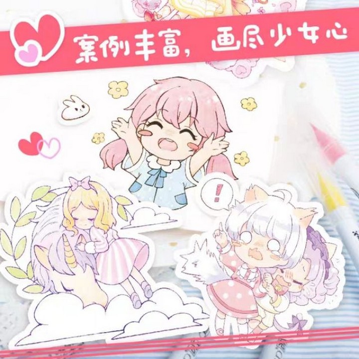 Giáo trình dạy vẽ chibi thiếu nữ ngọt ngào tóc vàng Tập Artbook dễ thương - manga anime