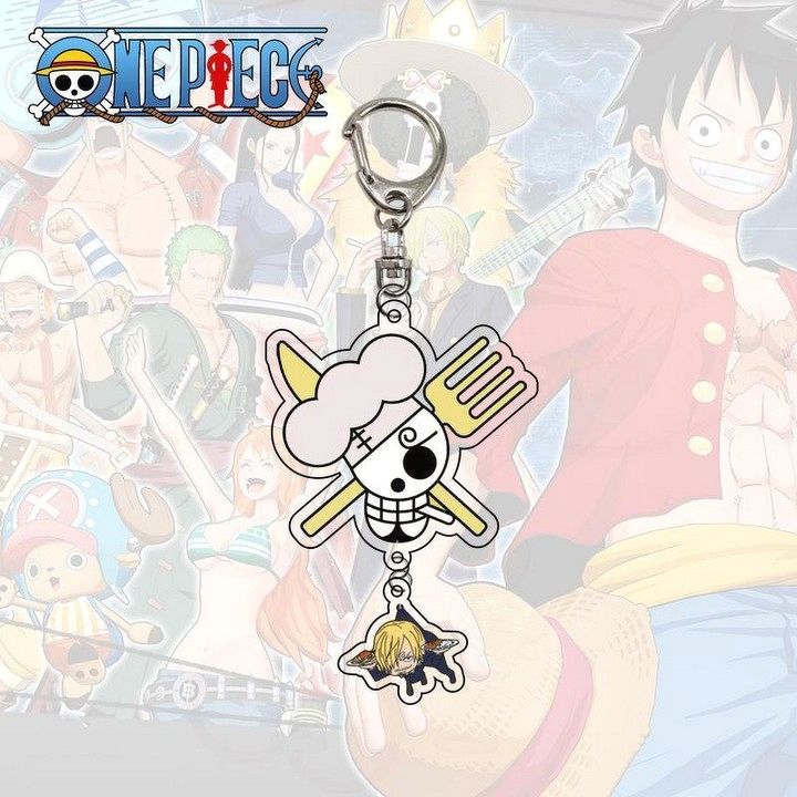 Móc khóa One Piece mica 2 mảnh anime chibi Đảo hải tặc
