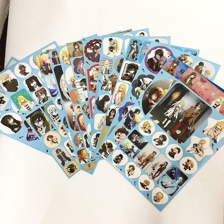 Ảnh dán 12 tấm sticker Thiên Sứ Sát Nhân album ảnh dán anime idol dễ thương