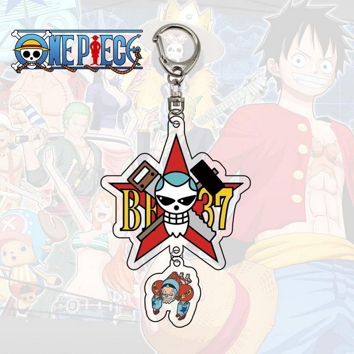 Móc khóa One Piece mica 2 mảnh anime chibi Đảo hải tặc