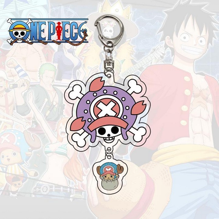 Móc khóa One Piece mica 2 mảnh anime chibi Đảo hải tặc