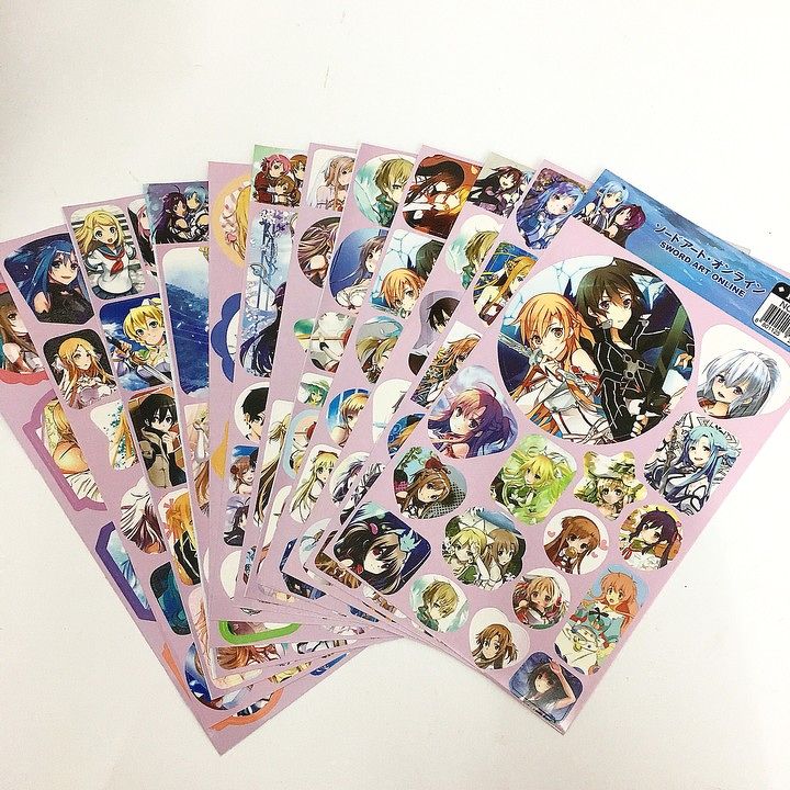 Ảnh dán 12 tấm sticker Sword Art Online album ảnh dán anime idol dễ thương