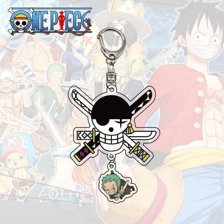 Móc khóa One Piece mica 2 mảnh anime chibi Đảo hải tặc