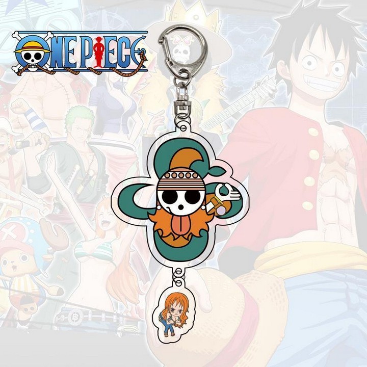 Móc khóa One Piece mica 2 mảnh anime chibi Đảo hải tặc