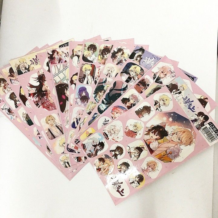 Ảnh dán 12 tấm sticker Ngô Hoàng Tại Thượng album ảnh dán anime idol dễ thương