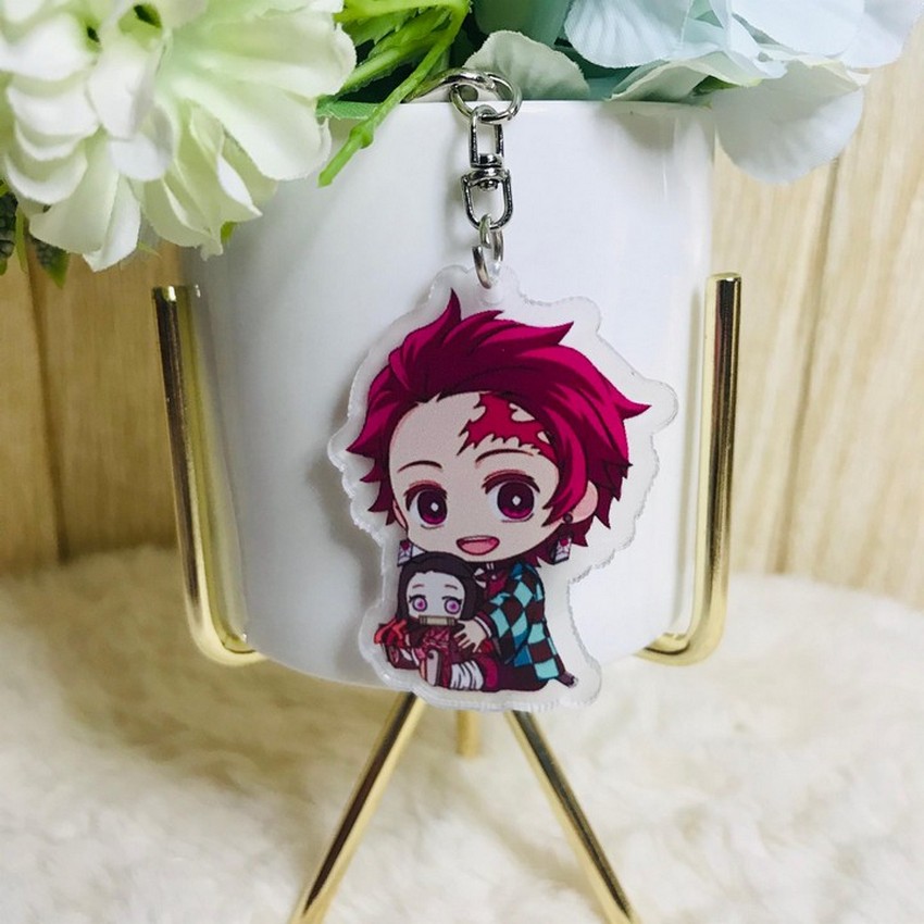 ( Mica trong ) Móc khóa Kimetsu no Yaiba Thanh Gươm Diệt Quỷ ver ngồi quà tặng xinh xắn dễ thương anime chibi