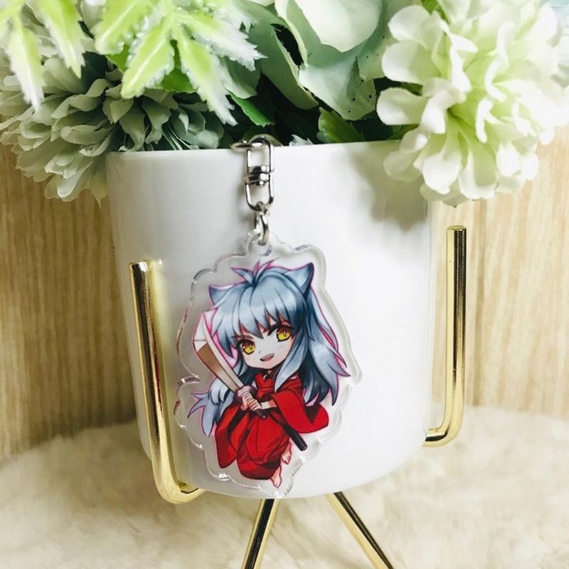 ( Mica trong ) Móc khóa Inuyasha Khuyển dạ xoa quà tặng xinh xắn dễ thương anime chibi