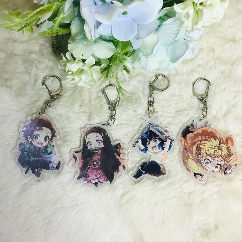 ( Mica trong ) Móc khóa Kimetsu no Yaiba ver1 quà tặng xinh xắn dễ thương anime chibi