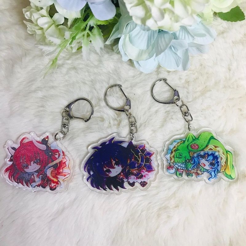 ( Mica trong ) Móc khóa Date A Live ver treo người quà tặng xinh xắn dễ thương anime chibi