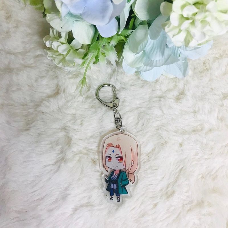 ( Mica trong ) Móc khóa Tsunade Naruto quà tặng xinh xắn dễ thương anime chibi