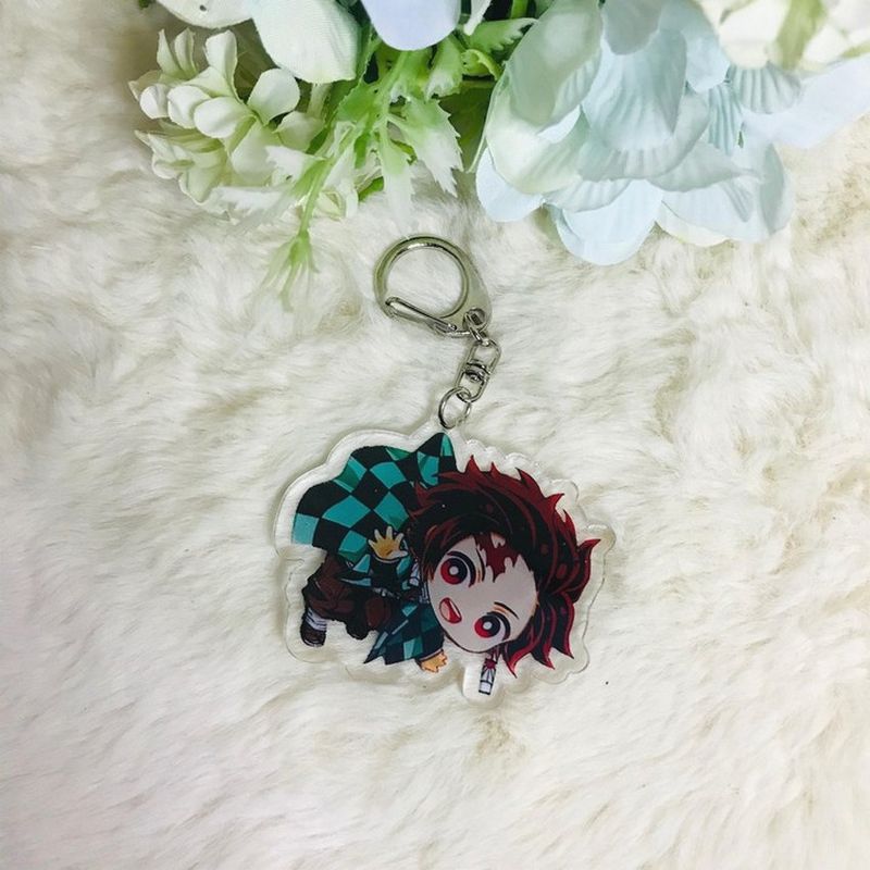 ( Mica trong ) Móc khóa Kimetsu no Yaiba Thanh Gươm Diệt Quỷ Tanjiro ver treo người xinh xắn dễ thương anime chibi