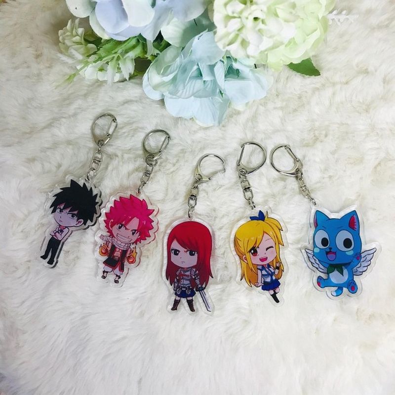 ( Mica trong ) Móc khóa Fairy Tail Hội pháp sư quà tặng xinh xắn dễ thương anime chibi