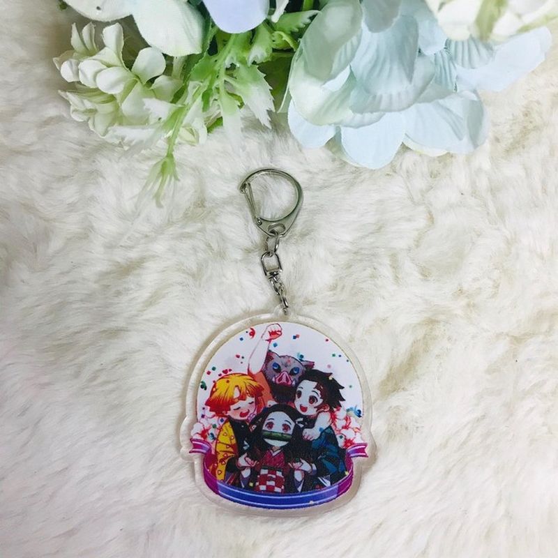 ( Mica trong ) Móc khóa Kimetsu no Yaiba quả cầu Thanh Gươm Diệt Quỷ quà tặng xinh xắn dễ thương anime chibi