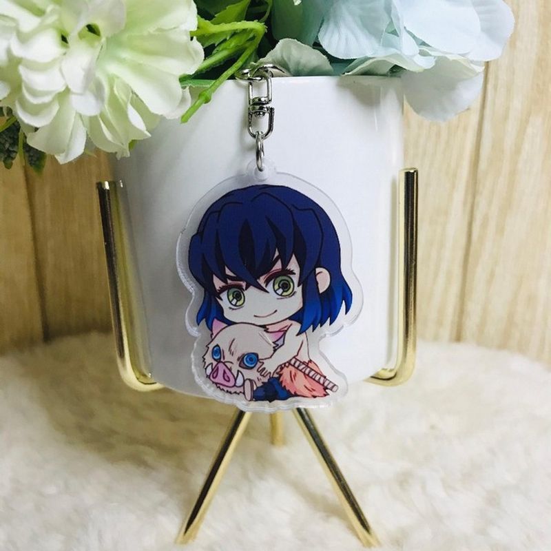 ( Mica trong ) Móc khóa Kimetsu no Yaiba Thanh Gươm Diệt Quỷ ver ngồi quà tặng xinh xắn dễ thương anime chibi