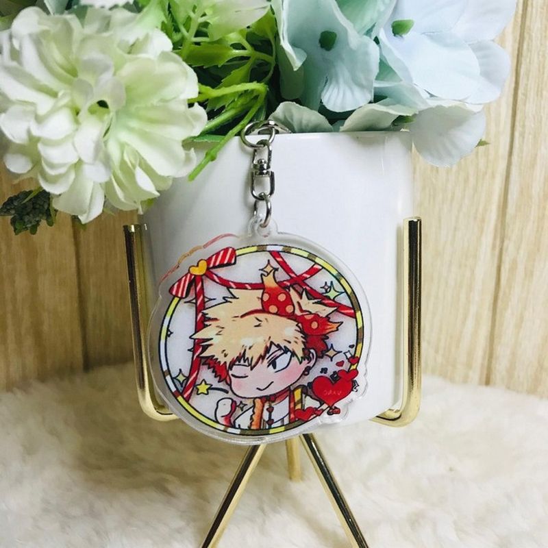 ( Mica trong ) Móc khóa Boku no Hero Academia ver viền tròn tai thú quà tặng xinh xắn dễ thương anime chibi