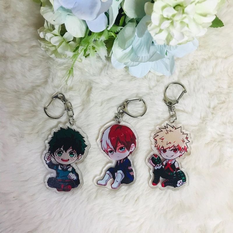 ( Mica trong ) Móc khóa Boku no Hero Academia ver ngồi quà tặng xinh xắn dễ thương anime chibi
