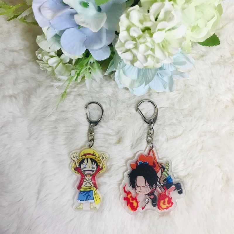 ( Mica trong ) Móc khóa One Piece Đải hải tặc quà tặng xinh xắn dễ thương anime chibi