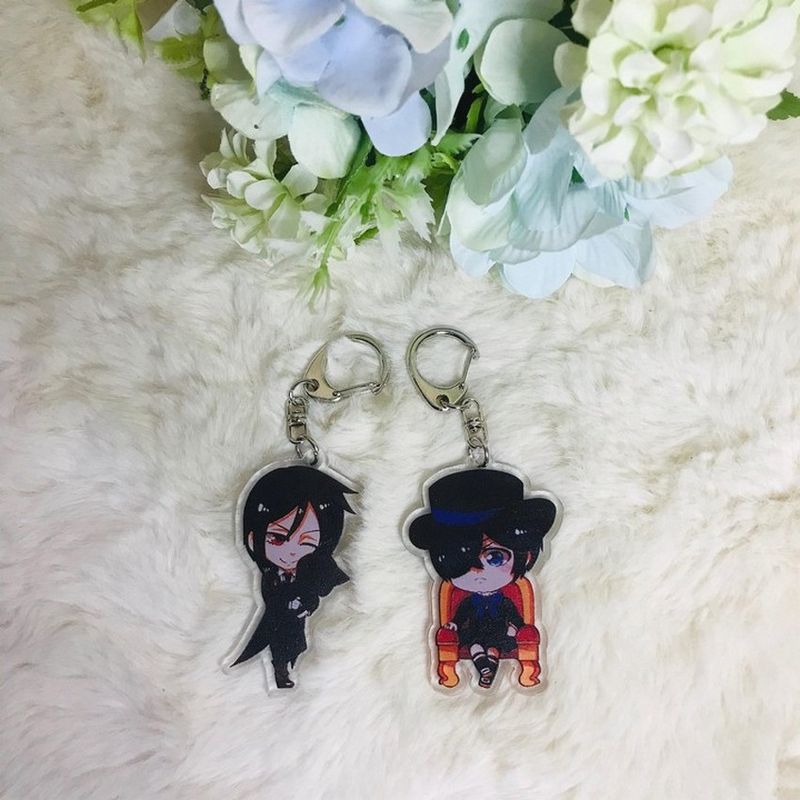 ( Mica trong ) Móc khóa Hắc quản gia quà tặng xinh xắn dễ thương anime chibi