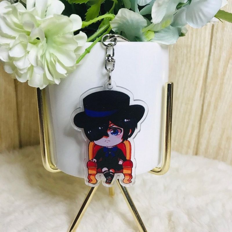 ( Mica trong ) Móc khóa Hắc quản gia quà tặng xinh xắn dễ thương anime chibi
