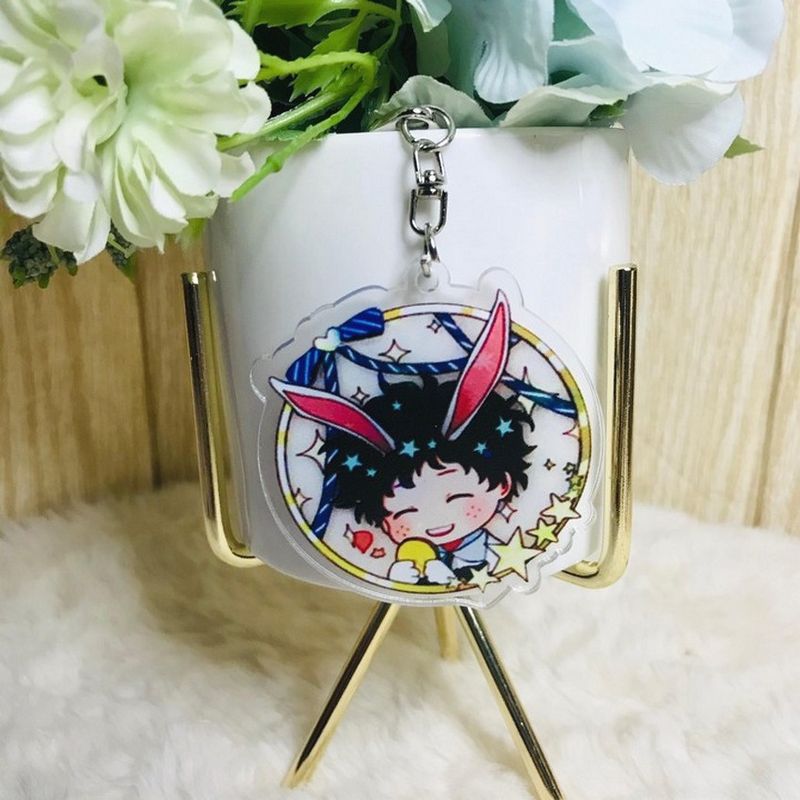 ( Mica trong ) Móc khóa Boku no Hero Academia ver viền tròn tai thú quà tặng xinh xắn dễ thương anime chibi