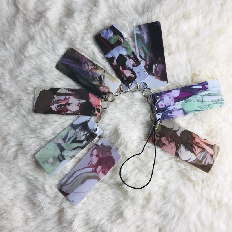 Móc khóa chùm Hệ thống tự cứu của nhân vật phản diện in hình anime chibi quà tặng xinh xắn dễ thương