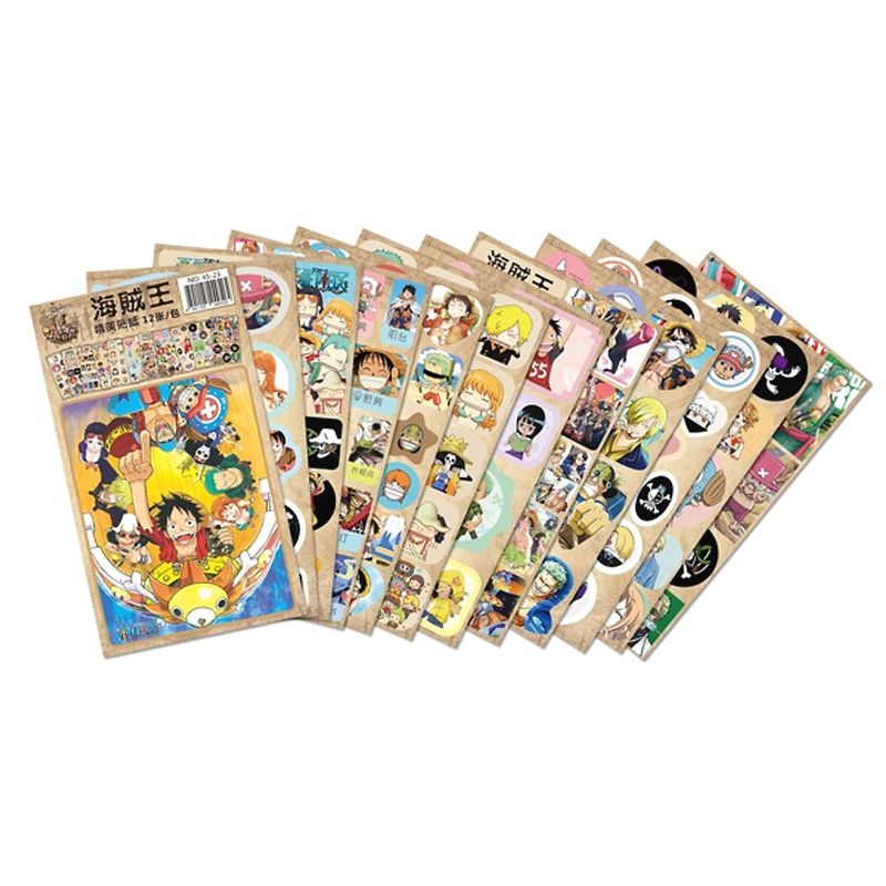 Ảnh dán 12 tấm sticker One Piece Đảo Hải Tặc album ảnh dán anime idol dễ thương