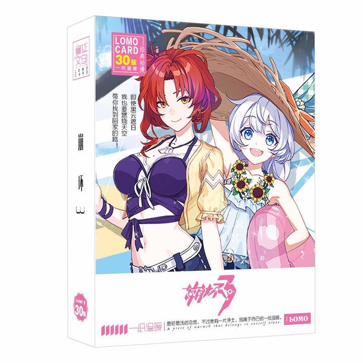 Hộp ảnh Lomo card Honkai Impact 3 bộ hình 30 ảnh in hình anime chibi