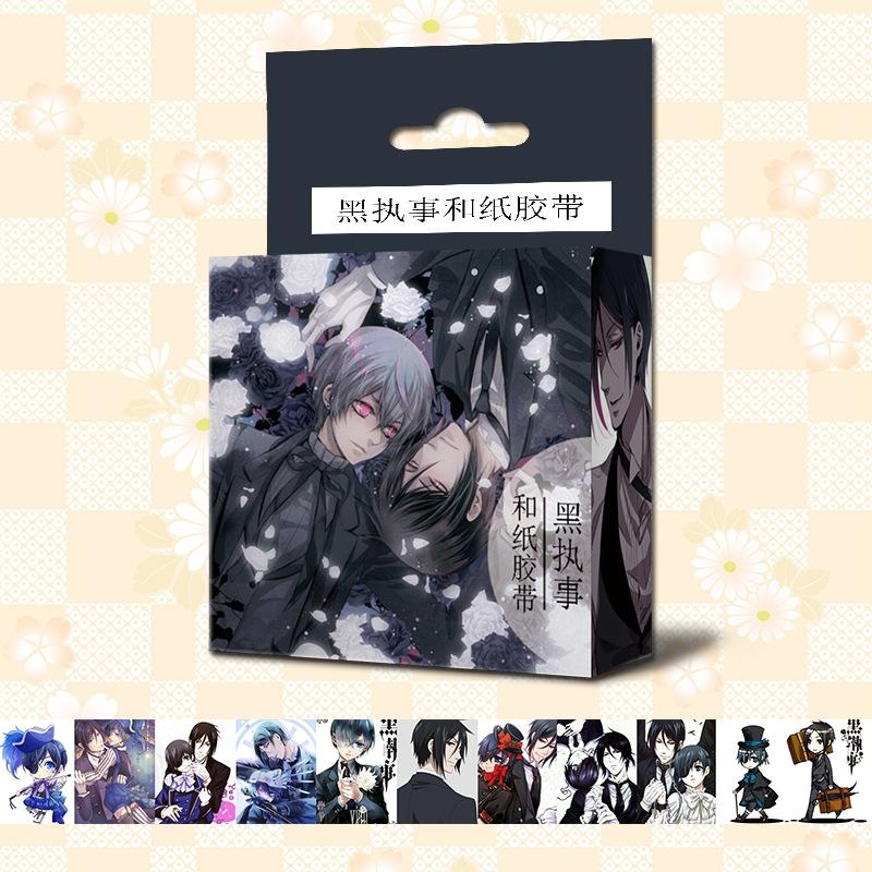 Băng dính Hắc quản gia washi tape trang trí hoạ tiết in hình anime chibi