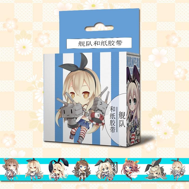 Băng dính Kantai Collection washi tape trang trí hoạ tiết in hình anime chibi