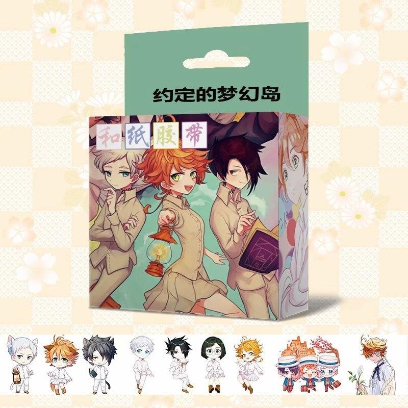 Băng dính Miền đất hứa The Promised Neverland washi tape trang trí hoạ tiết in hình anime chibi