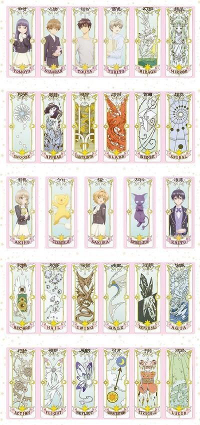 Bộ bài Tarot màu xanh Clow card/Cardcaptor Sakura /KINOMOTO SAKURA thủ lĩnh thẻ bài pha lê dễ thương 52 lá