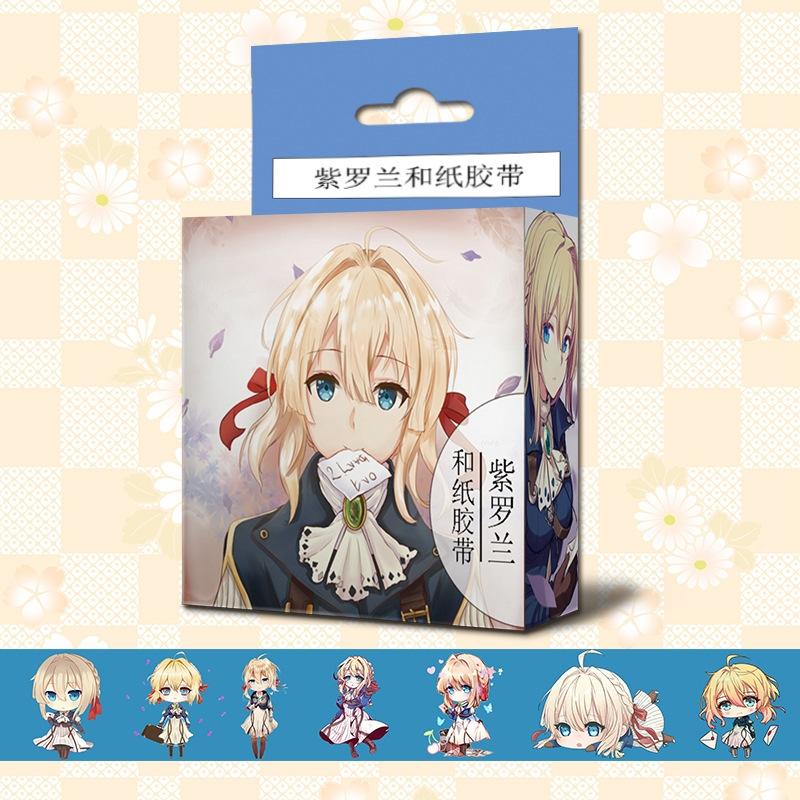 Băng dính Violet Evergarden washi tape trang trí hoạ tiết in hình anime chibi