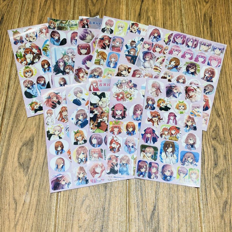 Ảnh dán 12 tấm sticker Gotoubun no Hanayome Nhà có năm nàng dâu album ảnh anime idol dễ thương