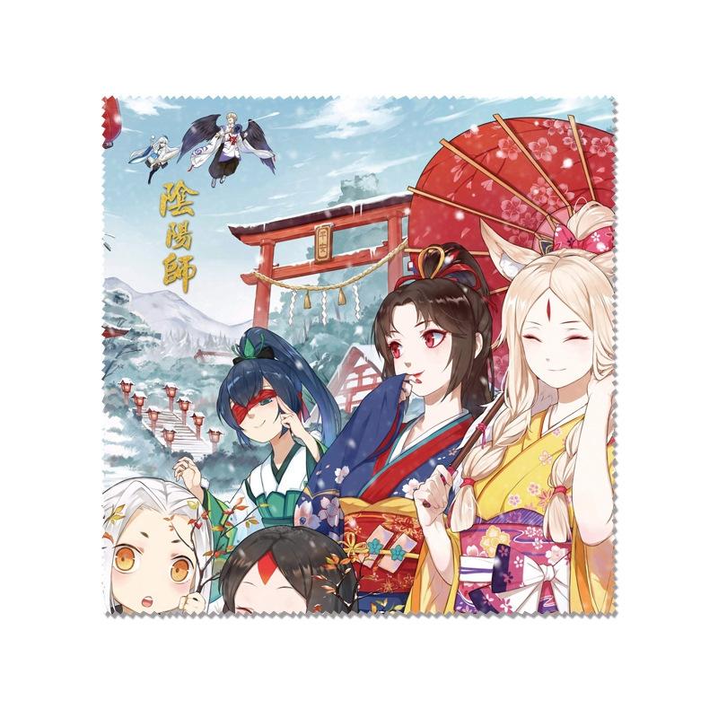 Khăn lau kính Âm Dương Sư ảnh đẹp in hình anime chibi quà tặng xinh xắn dễ thương