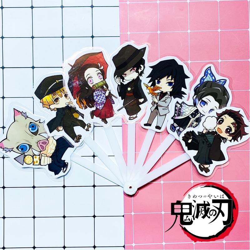 (Đầu To) Quạt Kimetsu no Yaiba Thanh Gươm Diệt Quỷ xòe cầm tay ảnh đẹp in hình anime chibi