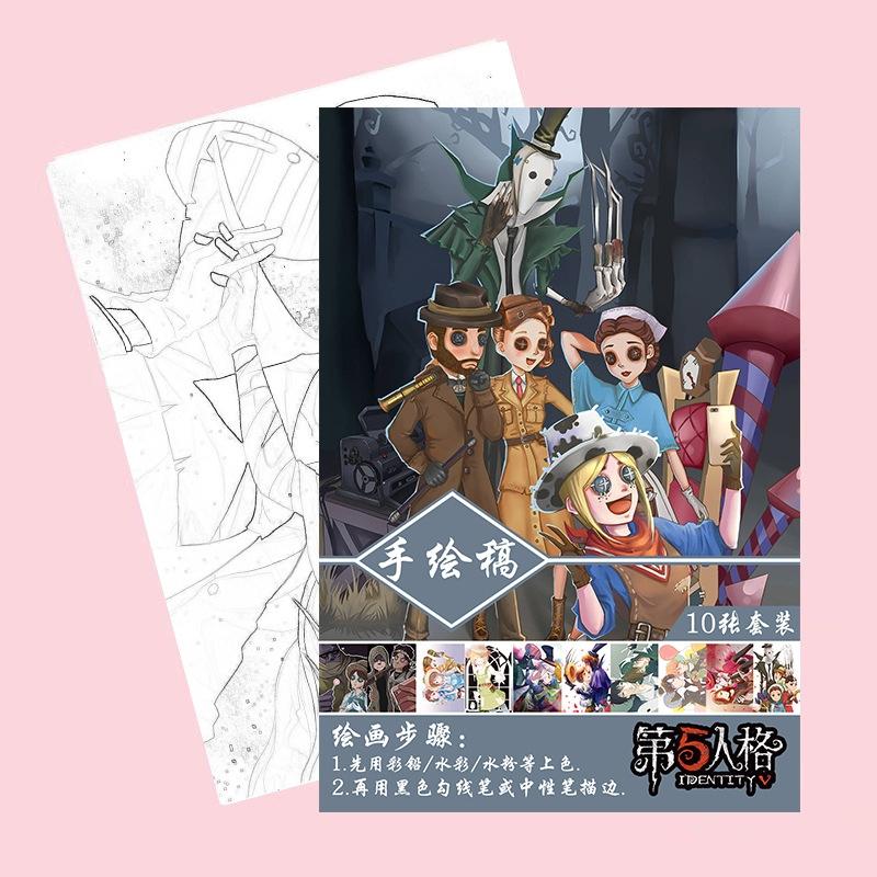 Tranh tô màu Identity V Nhân Cách Thứ Năm tập bản thảo phác họa anime manga