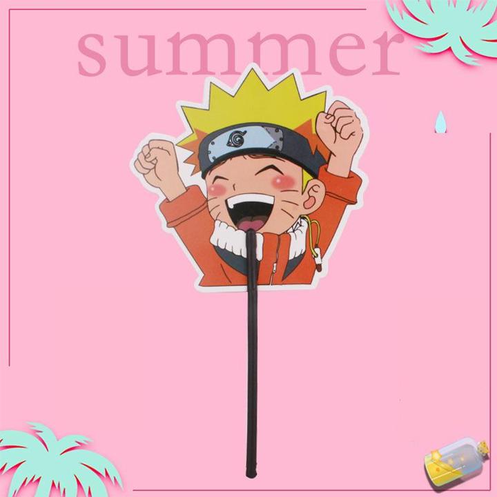 (Nhựa cán 20) Quạt Naruto Sasuke cầm tay in hình anime chibi