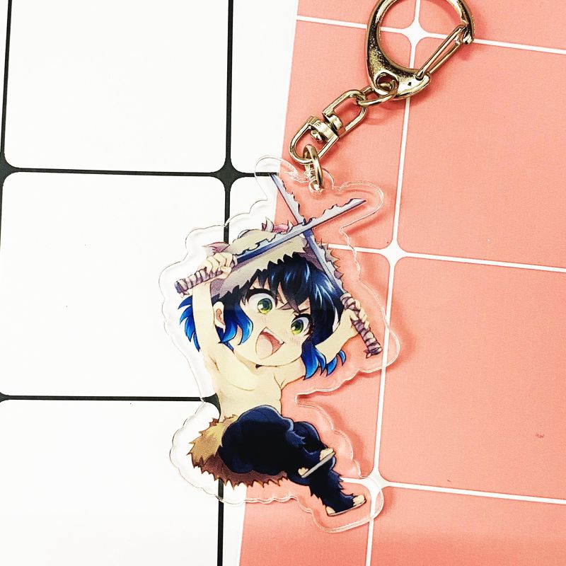 ( Mica trong 2 ) Móc khóa Kimetsu no Yaiba Thanh gươm diệt quỷ ver 1 người quà tặng xinh xắn dễ thương anime chibi