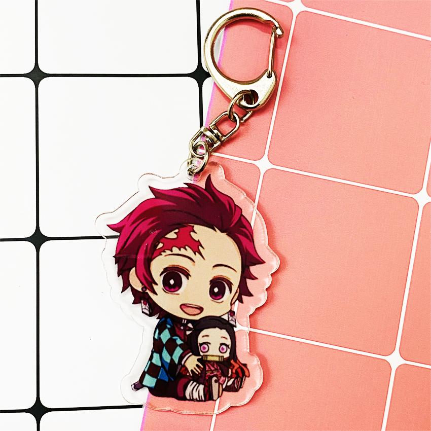 ( Mica trong 2 ) Móc khóa Kimetsu no Yaiba Thanh gươm diệt quỷ ver ngồi quà tặng xinh xắn dễ thương anime chibi