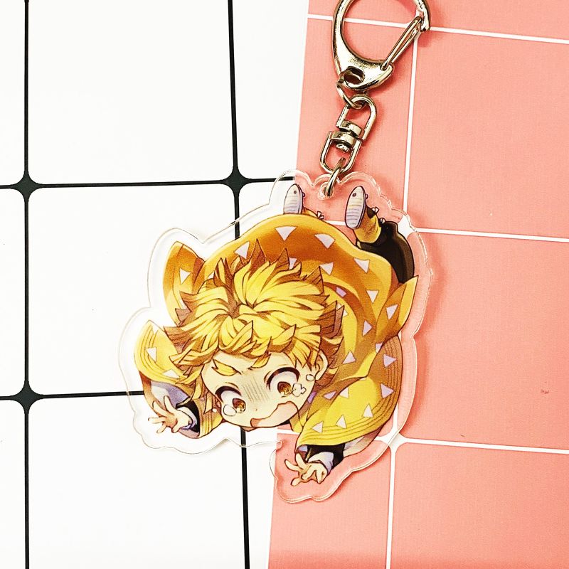 ( Mica trong 2 ) Móc khóa Kimetsu no Yaiba Thanh gươm diệt quỷ ver 1 người quà tặng xinh xắn dễ thương anime chibi
