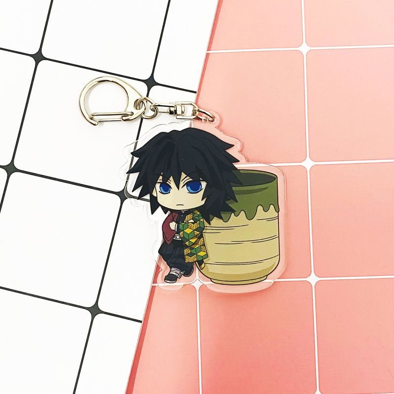 ( Mica trong ) Móc khóa Kimetsu no Yaiba Thanh gươm diệt quỷ ver ăn quà tặng xinh xắn dễ thương anime chibi