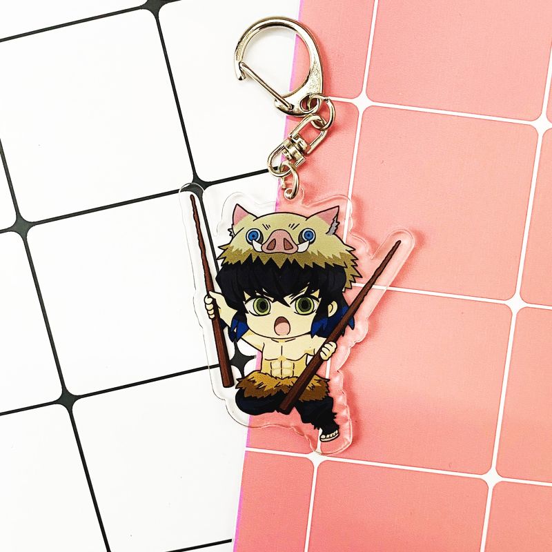 ( Mica trong ) Móc khóa Kimetsu no Yaiba Thanh gươm diệt quỷ ver ăn quà tặng xinh xắn dễ thương anime chibi